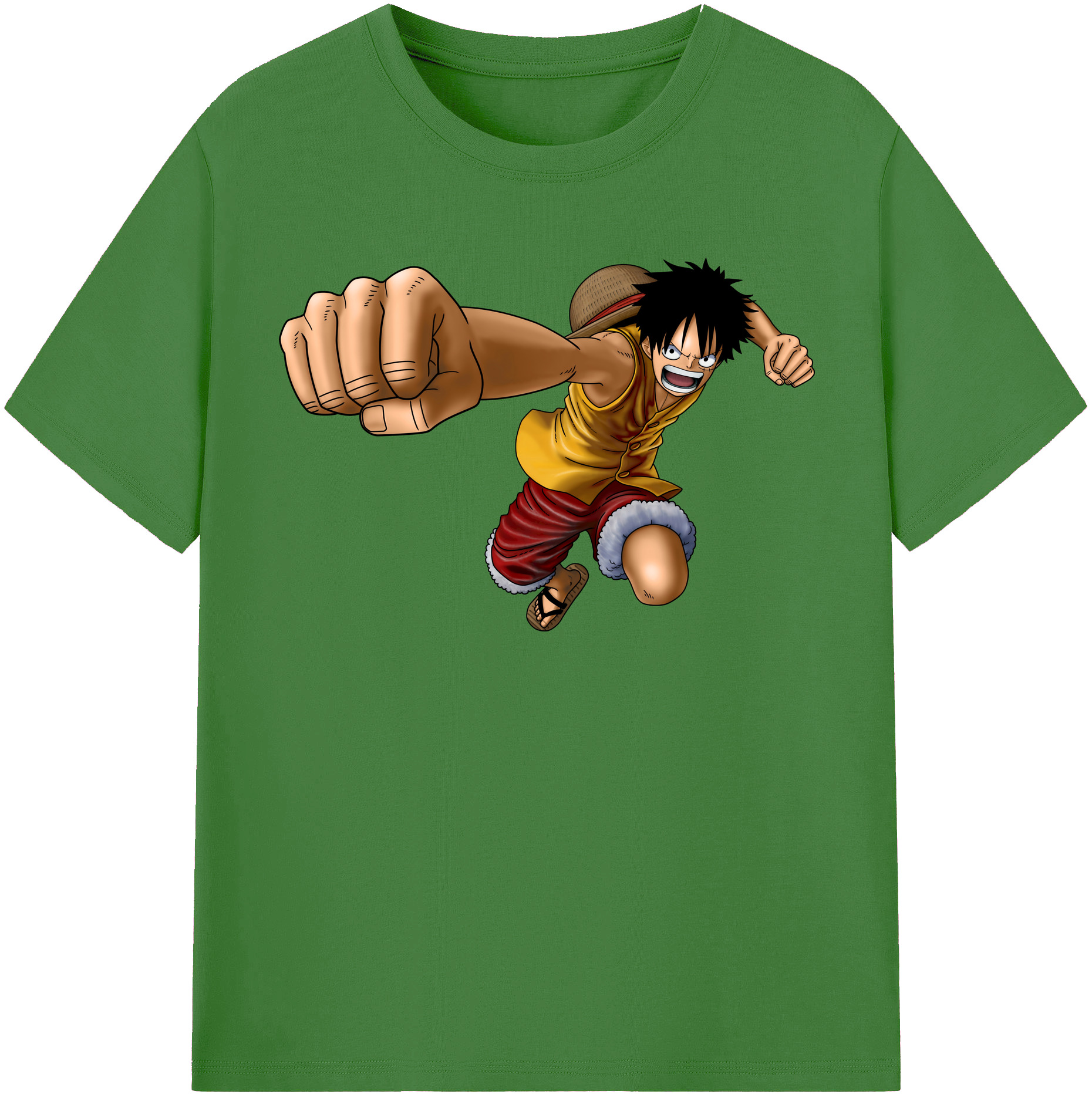 ワンピース モンキー・D・ルフィ ONE PIECE Monkey D. Luffy レディースカジュアルプリントTシャツ（綿100％）